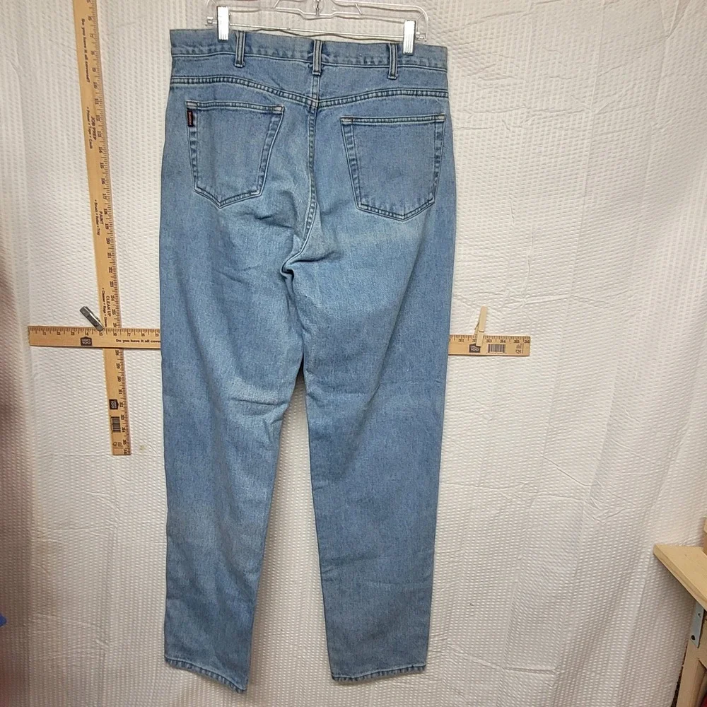 Merona Mens Straight Leg Light Wash Blue Denim Jeans 100% Cotton W34 L34 Vintage
